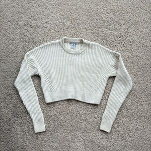 Urban Outfitters Ivory Ribbed Knit Sweater